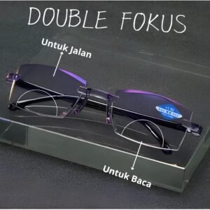 Kacamata 2 in 1 Kacamata Baca dan jalan Lensa Double Fokus Anti silau Anti Radiasi