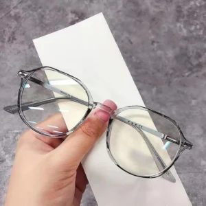 HK-AR12 Kacamata Anti Radiasi Wanita | Kacamata Stylish Lucu Bulat