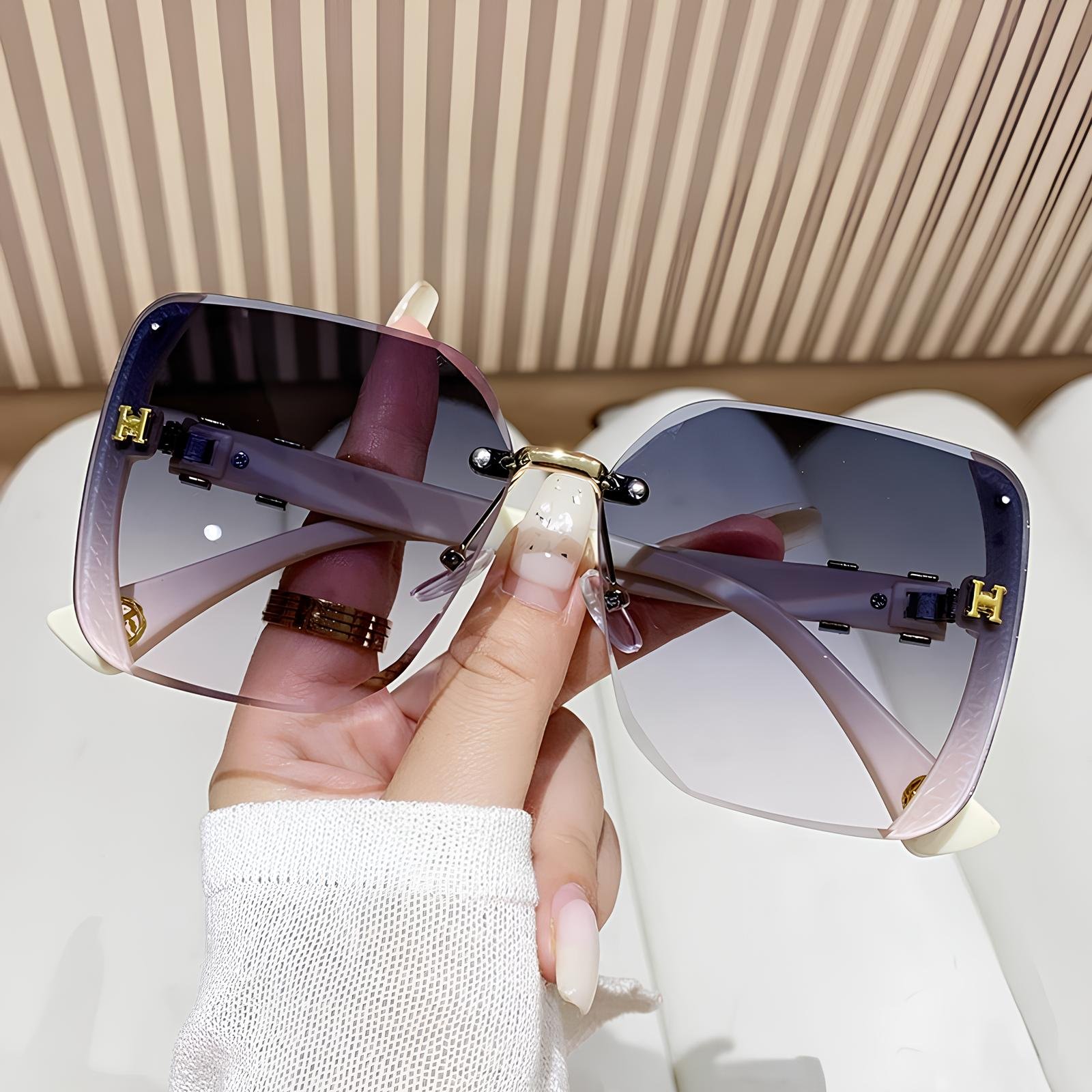 HK-MX08 Kacamata Hitam Bentuk Kotak Wanita Sunglasses Kacamata Fashion