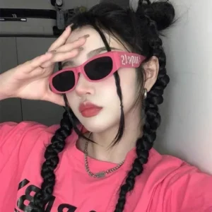 HK-W14 Kacamata Pelindung Anti UV Model HipHop Punk Untuk Wanita Pria Fashion Retro Vintage Women Glasses Trendy Style